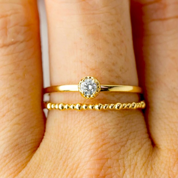 🍒3/$30 New Dainty Silver Solitaire Ring - Picture 4 of 6